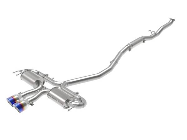 aFe - aFe Takeda 3in 304 SS Cat-Back Exhaust System w/Blue Flame Tips 17-20 Honda Civic Sport L4-1.5L (t) - 49-36624-L