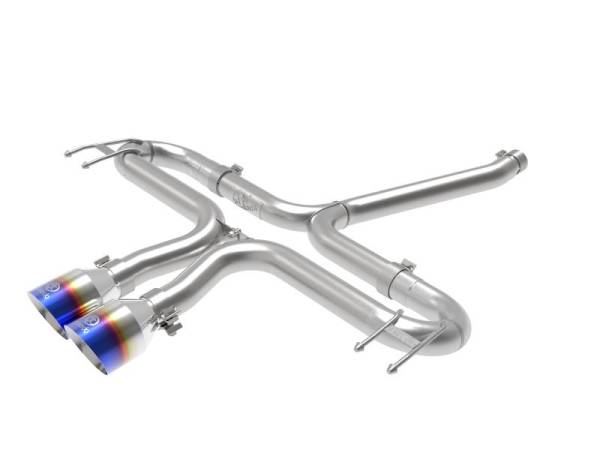 aFe - aFe Takeda 2-1/2in 304 SS Axle-Back Exhaust w/Blue Flame Tips 17-20 Honda Civic Sport L4-1.5L (t) - 49-36625-L