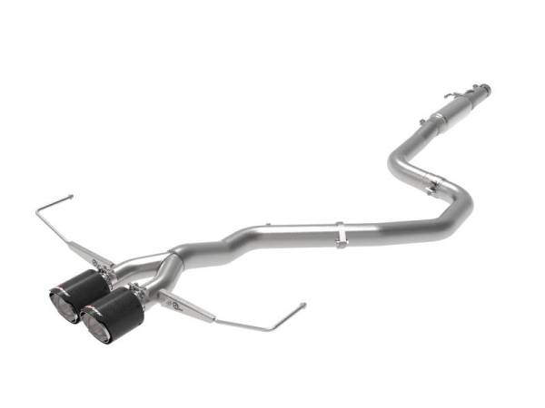 aFe - aFe Takeda Exhaust Cat-Back 19-20 Hyundai Veloster 304SS Carbon Fiber Dual Tips Exhaust - 49-37011-C