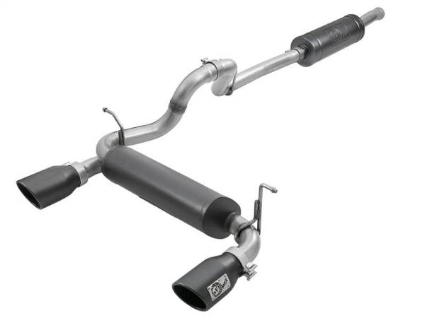 aFe - aFe Rebel Series 2.5in 304 SS Cat-Back Exhaust w/ Black Tips 2018+ Jeep Wrangler (JL) V6 3.6L - 49-38066-B