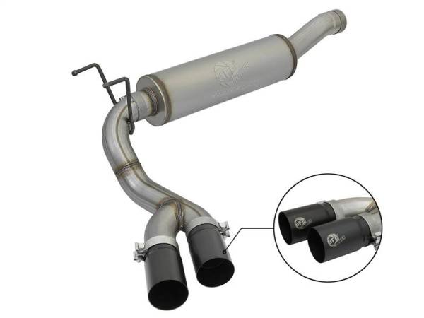 aFe - aFe Rebel Series 3-1/2in 409 SS Cat-Back Exhaust System w/Black Tip RAM 2500/3500 14-17 V8 6.4L - 49-42057-B