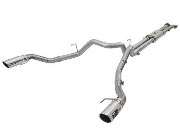 aFe - aFe MACHForce XP Exhaust Cat-Back SS-409 2017 Ford F-150 Raptor V6-3.5L (tt) w/ Polished Tips - 49-43045-P