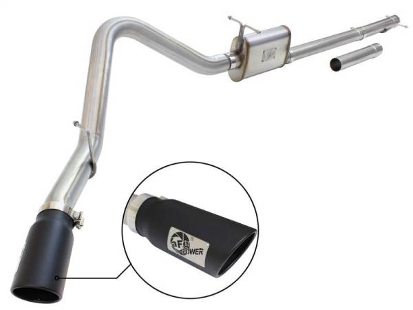 aFe - aFe MACHForce XP Exhaust 3in-3.5in SS Single Side Ext CB w/ Black Tip 99-04 Ford F150 V8 5.4L/6.8L - 49-43076-B