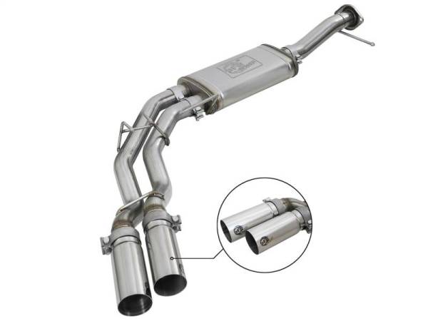 aFe - aFe Rebel Series 3in. to 2.5in. 409 SS C/B Exhaust 11-14 Ford F-150 V6-3.5L (tt) - Polished Tip - 49-43078-P