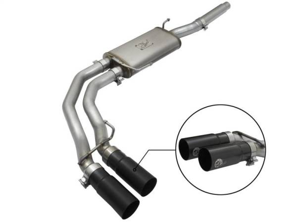 aFe - aFe Rebel Exhausts Cat-Back SS Ford F-150 04-08 V8 4.6/5.4L w/ Black Tips - 49-43079-B