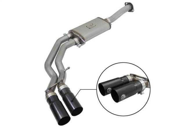 aFe - aFe Rebel Exhausts 3in SS Cat-Back 15-16 Ford F-150 EcoBoost V6 2.7/3.5L V8 5.0L w/ Black Tips - 49-43081-B