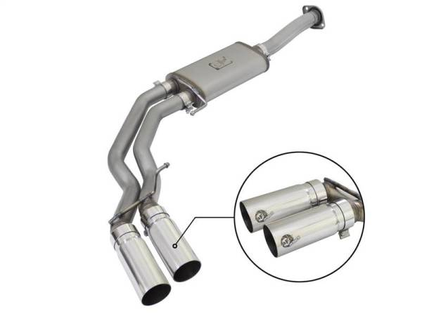 aFe - aFe Rebel Exhausts 3in SS Cat-Back 15-16 Ford F-150 EcoBoost V6 2.7/3.5L V8 5.0L w/ Polished Tips - 49-43081-P