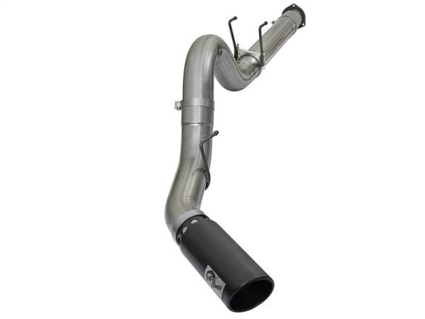 aFe - aFe Large Bore-HD 5in DPF Back 409 SS Exhaust System w/Black Tip 2017 Ford Diesel Trucks V8 6.7L(td) - 49-43090-B