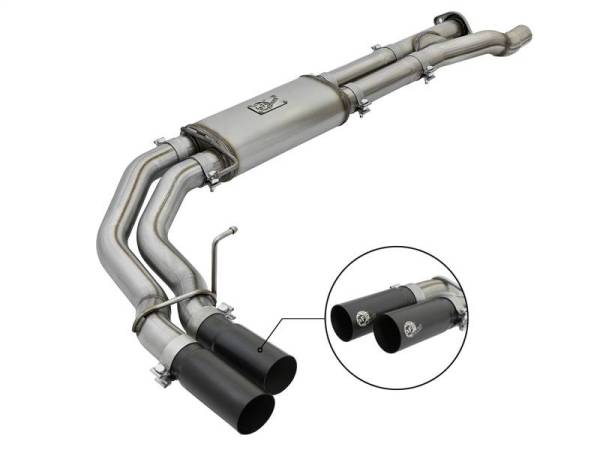 aFe - aFe POWER Rebel Series 3in 409 SS Cat Back Exhaust w/ Black Tips 17 Ford F-150 Raptor V6-3.5L - 49-43091-B