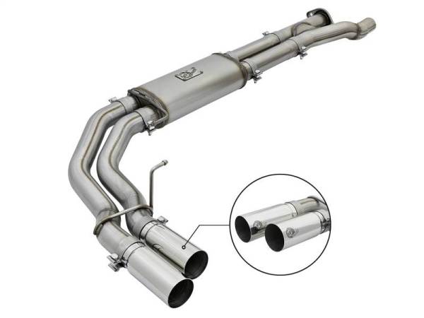 aFe - aFe POWER Rebel Series 3in 409 SS Cat Back Exhaust w/ Polished Tips 17 Ford F-150 Raptor V6-3.5L - 49-43091-P