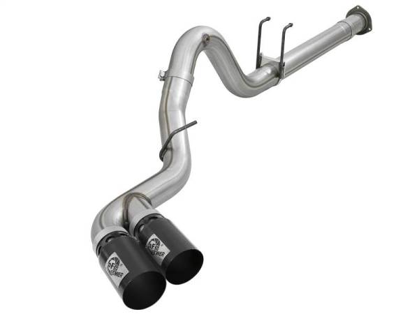 aFe - aFe Rebel XD 4in SS DPF-Back Exhaust 17-18 FOrd Diesel Trucks V8-6.7L (td) w/ Dual Black Tips - 49-43102-B