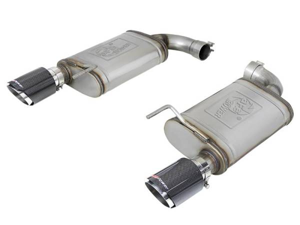 aFe - aFe MACH Force Xp SS Axle Back Exhaust System w/ Carbon Fiber Tips 15-17 Ford Mustang GT V8-5.0L - 49-43105-C