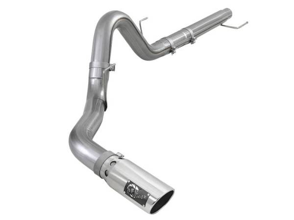 aFe - aFe Large Bore-HD 4in 409 SS DPF-Back Exh 18-19 Ford F-150 V6-3.0L (td) w/ Polished Tip - 49-43106-P