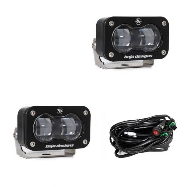 Baja Designs - Baja Designs Universal S2 SAE Spot LED (Pair) - Clear - 237801