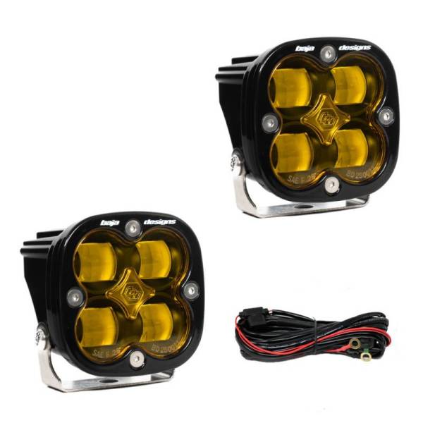 Baja Designs - Baja Designs Squadron SAE LED Auxiliary Light Pod Pair - Amber - 257811