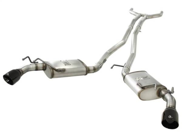 aFe - aFe MACHForce XP Exhaust 2.5in Stainless Steel CB/10-13 Chevy Camaro V6-3.6L (td) (gloss blk tip) - 49-44042-B