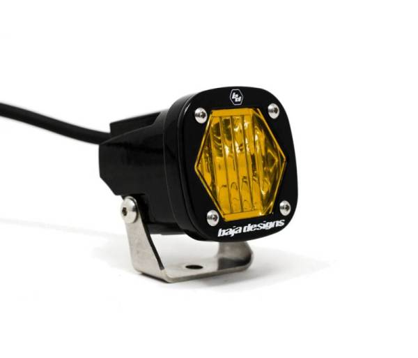 Baja Designs - Baja Designs S1 Amber Wide Cornering LED Light w/ Mounting Bracket Single - 380015