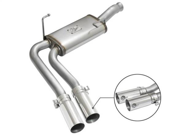 aFe - aFe Rebel Series CB Middle-Side Exit SS Exhaust w/ Polished Tips 09-16 GM Silverado/Sierra V6/V8 - 49-44070-P