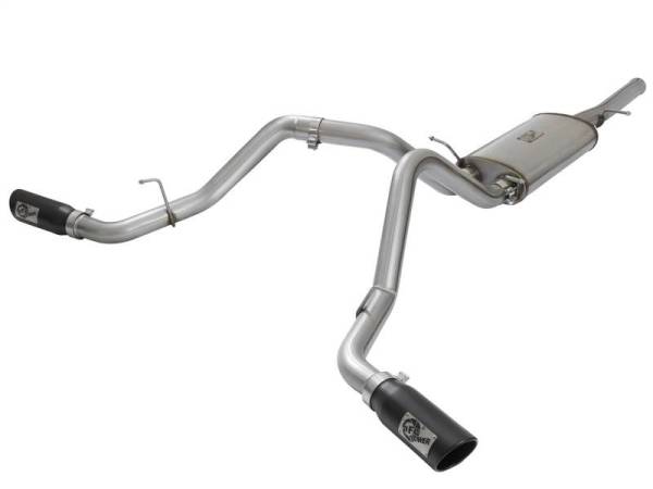 aFe - aFe MACH Force-Xp 3in CB SS Dual Exhaust w/Black Tips 09-16 GM Silverado/Sierra 4.3L/4.8L/5.3L - 49-44071-B