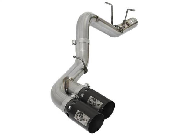 aFe - aFe Victory Series 4in 409-SS DPF-Back Exhaust w/ Dual Black Tips 2017 GM Duramax V8-6.6L(td) L5P - 49-44089-B