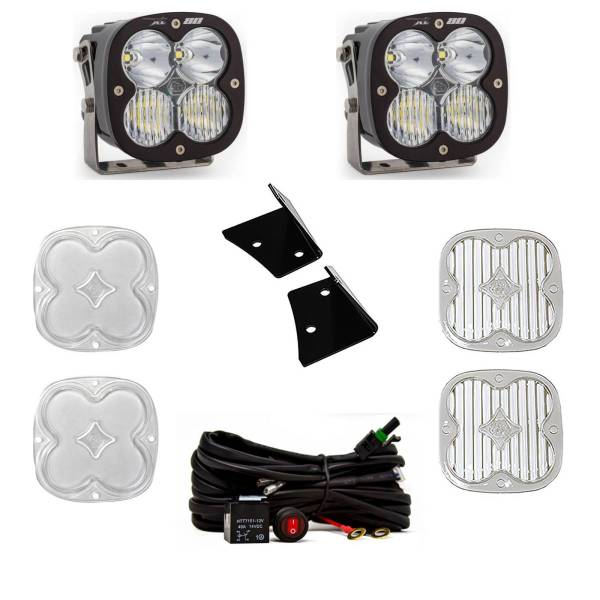 Baja Designs - Baja Designs 07-18 Jeep Wrangler JK XL80 Drive/Combo A-Pillar Kit - White - 447800