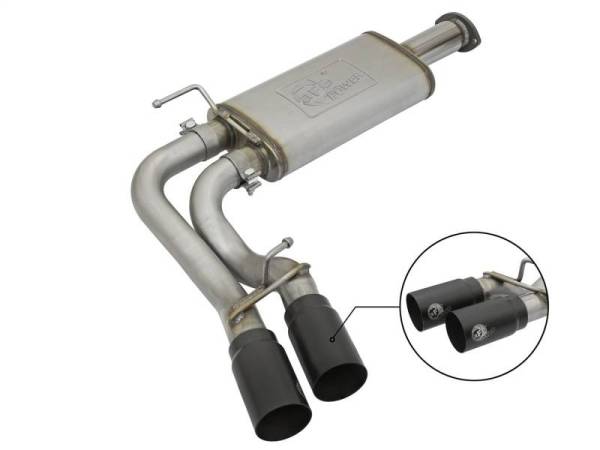 aFe - aFe Rebel Exhausts Cat-Back SS 16 Toyota Tacoma V6-3.5L w/ Black Tips - 49-46032-B