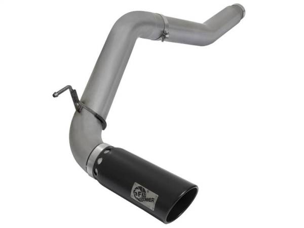 aFe - aFe LARGE BORE HD 5in DPF-Back SS Exhaust w/ Black Tip 2016 Nissan Titan 5.0L V8 (td) CC SB - 49-46112-B