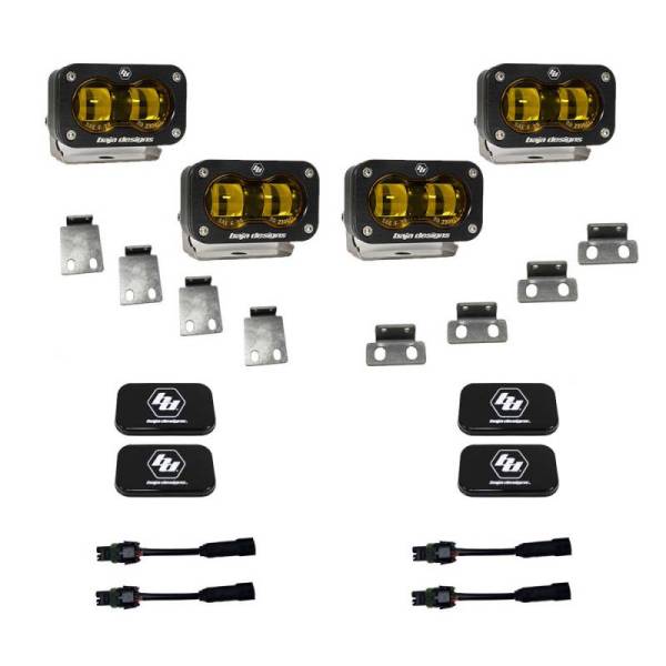 Baja Designs - Baja Designs 21-22 Ford F-150 Raptor S2 SAE Dual Fog Pocket Light Kit - Amber - 448171