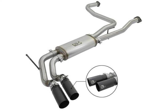 aFe - aFe Rebel Series 3in 409 SS Cat-Back Exhaust w/ Black Tips 04-15 Nissan Titan V8 5.6L - 49-46124-B