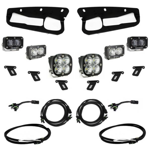 Baja Designs - Baja Designs 21-22 Ford Bronco w/Steel Bumper S2 SAE Sportsmen Fog Pkt Light Kit w/Upfitter - Clear - 448174UP