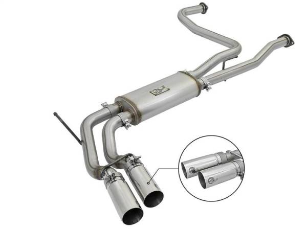 aFe - aFe Rebel Series 3in SS Cat-Back Exhaust System w/ Polished Tip 04-15 Nissan Titan V8 5.6L - 49-46124-P