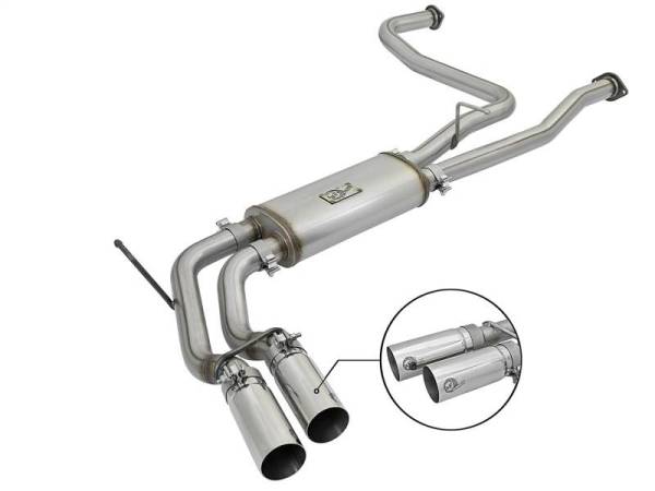 aFe - aFe POWER Rebel Series 2-1/2in 409 SS Cat Back Exhaust w/ Polished Tips 16-17 Nissan Titan V8 5.6L - 49-46126-P