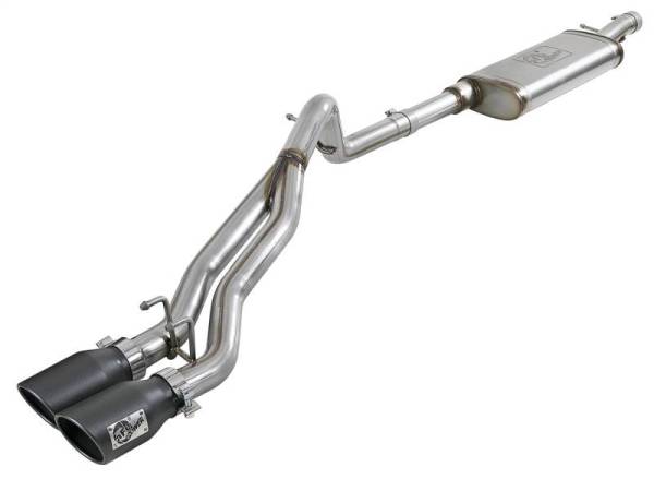 aFe - aFe Rebel Series Cat-Back 2.5in Dual Center Exit SS Exhaust w/ Black Tips 07-14 Jeep Wrangler V6 - 49-48054-B