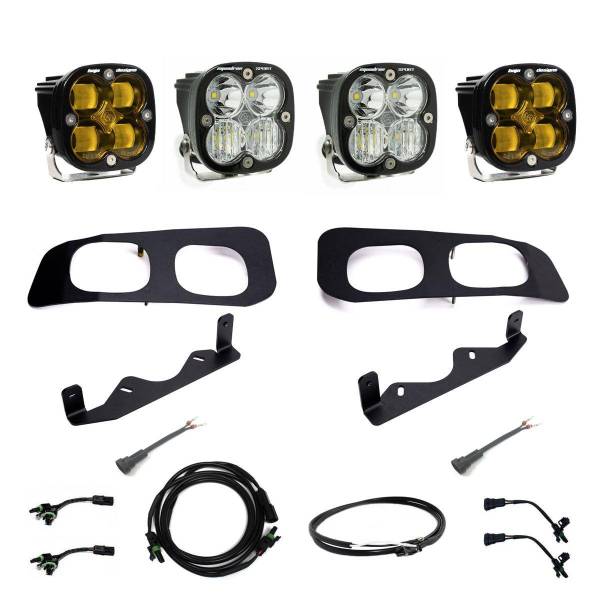 Baja Designs - Baja Designs 2023+ Ford F250/F350 Super Duty Squadron SAE/Sport Fog Pocket Kit - Amber - 448226UP