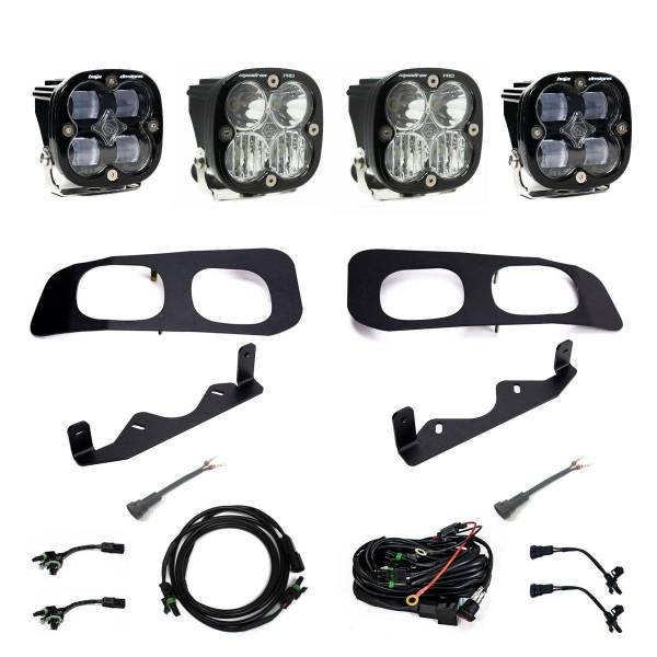 Baja Designs - Baja Designs 2023+ Ford F250/F350 Super Duty Squadron SAE/Pro Fog Pocket Kit - Clear Toggle - 448227