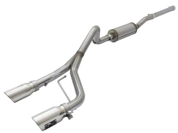 aFe - aFe Rebel Series CB 2.5in Dual Center Exit SS Exhaust w/ Polish Tip 07-15 Jeep Wrangler 3.6L/3.8L V6 - 49-48056-P