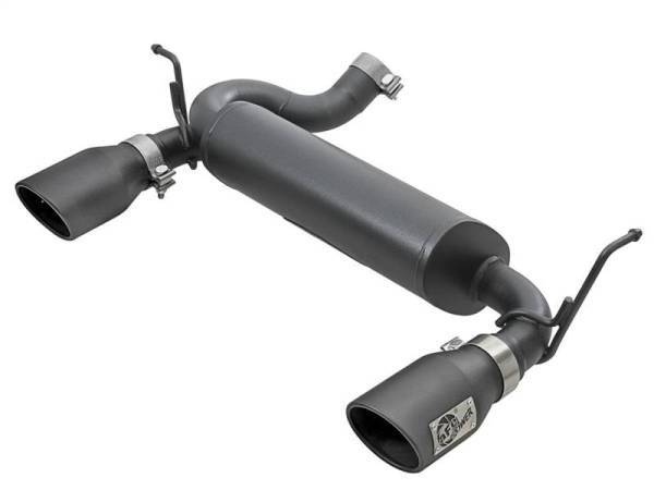 aFe - aFe Rebel Series 2.5in 409 SS Axle-Back Exhaust w/ Black Tips 2007+ Jeep Wrangler (JK) V6 3.6L/3.8L - 49-48061-B