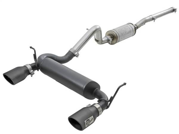 aFe - aFe Rebel Series 2.5in 409 SS Cat-Back Exhaust w/ Black Tips 2007+ Jeep Wrangler (JK) V6 3.6L/3.8L - 49-48062-B