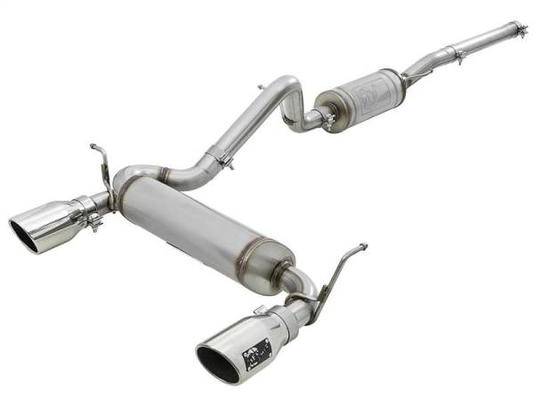 aFe - aFe Rebel Series 2.5in 409 SS Cat-Back Exhaust w/ Polished Tips 07+ Jeep Wrangler (JK) V6 3.6L/3.8L - 49-48062-P