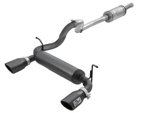 aFe - aFe Rebel Series 2.5in 409 SS Cat-Back Exhaust System w/ Black Tips Jeep Wrangler (JL) 2018 V6 3.6L - 49-48066-B