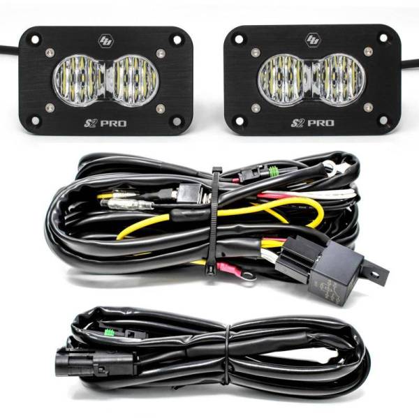 Baja Designs - Baja Designs S2 Pro Wide Cornering Pair Flush Mount LED Light Pod Kit - 487807