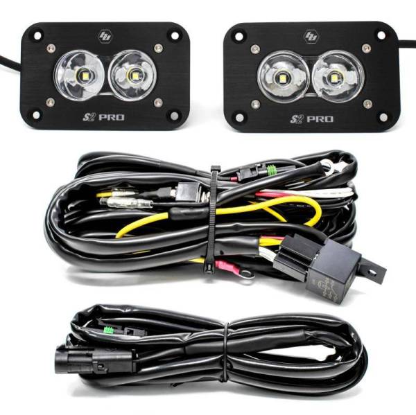 Baja Designs - Baja Designs S2 Pro Flush Mount LED Light Pod Kit Work/Scene Pattern - Pair - 487808