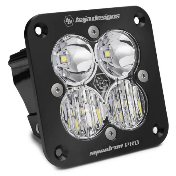 Baja Designs - Baja Designs Squadron Pro Driving/Combo Pattern Flush Mount Black LED Light Pod - Clear - 491003