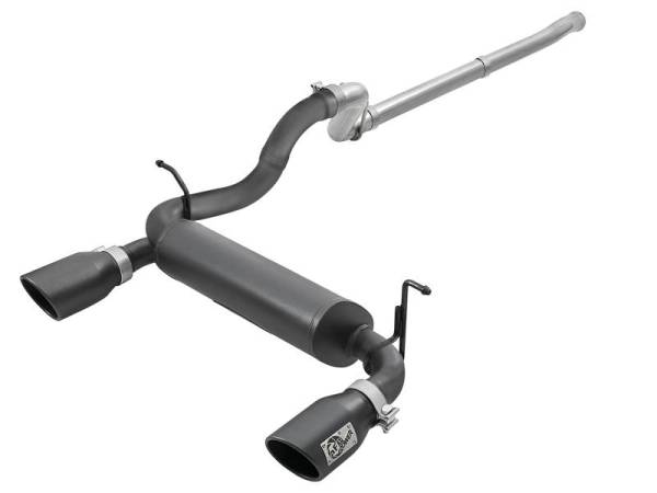 aFe - aFe Rebel Series 2.5in 409 SS Cat-Back Exhaust w/ Black Tips 18-19 Jeep Wrangler (JL) V6 3.6L - 49-48076-B