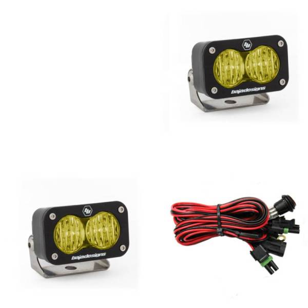 Baja Designs - Baja Designs S2 Sport Wide Cornering Pattern Pair LED Work Light - Amber - 547815