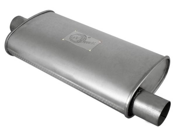 aFe - aFe Scorpion Replacement Alum Steel Muffler Double Layer 2-1/2in In/Out Center/Offset 18inL x9inW - 49M00002