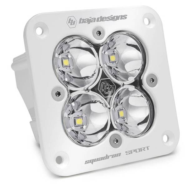 Baja Designs - Baja Designs Squadron Spot Pattern White Sport Flush Mount LED Light Pod - Clear - 551001WT