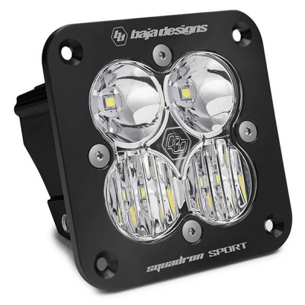 Baja Designs - Baja Designs Squadron Sport Driving/Combo Pattern Flush Mount Black LED Light Pod - Clear - 551003