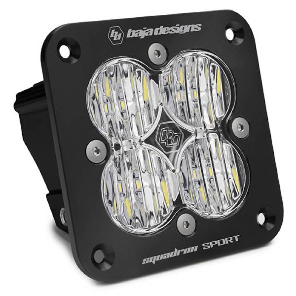 Baja Designs - Baja Designs Squadron Sport Black Wide Cornering Pattern Flush Mount LED Light Pod - Clear - 551005