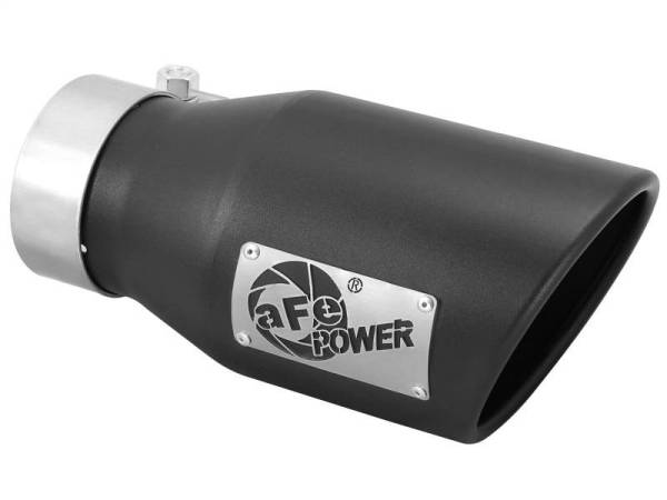 aFe - aFe Power Gas Exhaust Tip Black- 3 in In x 4.5 out X 9 in Long Bolt On (Black) - 49T30451-B09